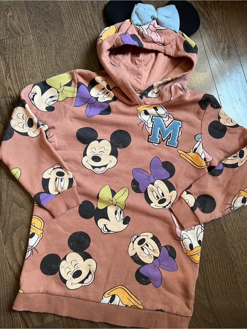 Disney Kids' Minnie & Mickey Print Hoodie - Dusty Rose